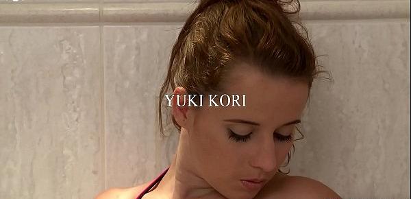  Busty seduction Yuki Kori massages her big natural titties under the shower